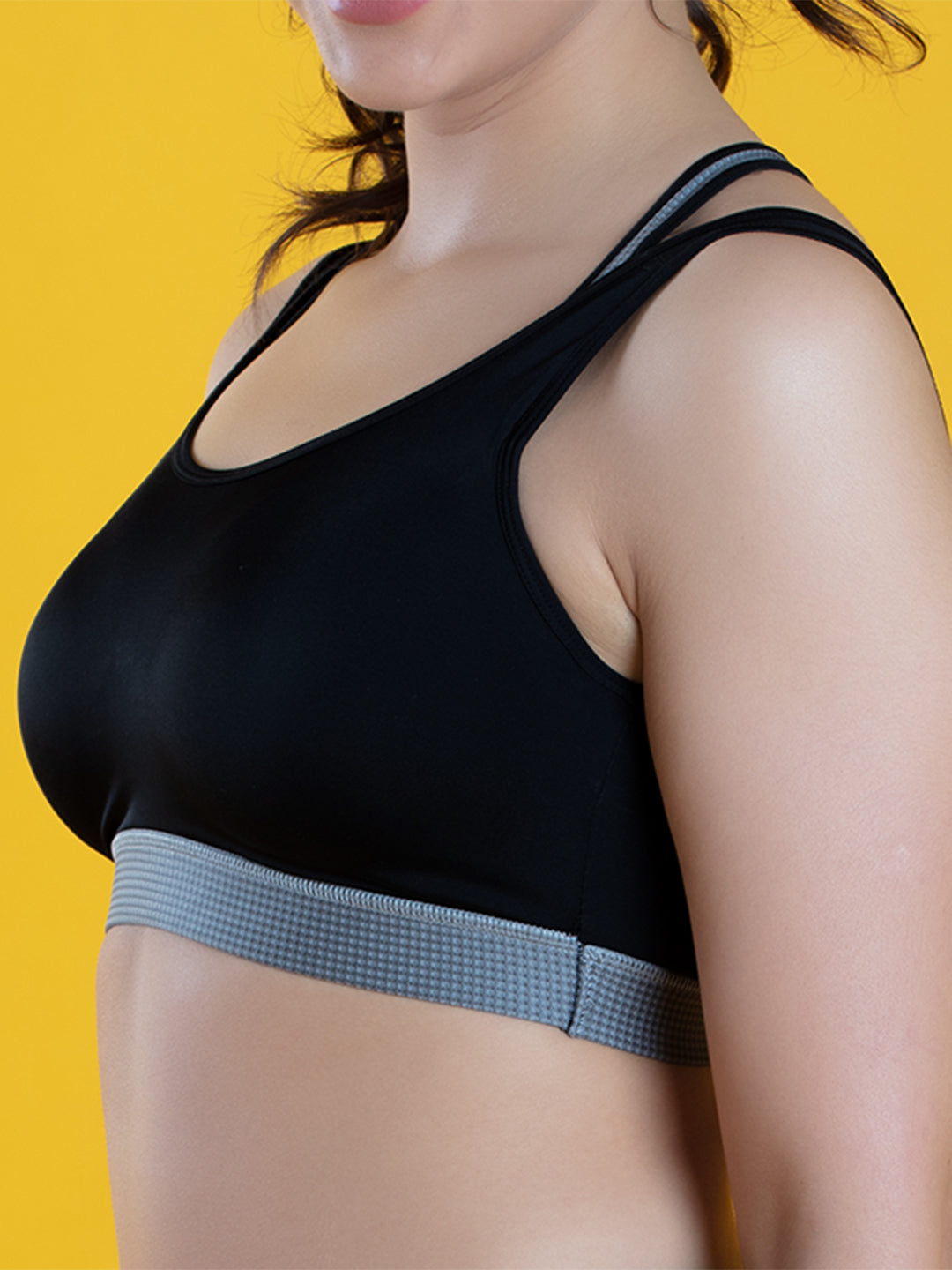 Full-Coverage-Slip-On-High-Impact-Sports-Bra-DB-002-Grey-Close