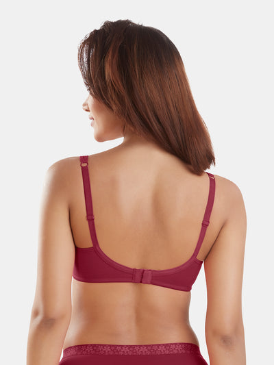 Medium-Coverage-Cotton-Fashion-Bra-with-Lace-DB-347-Maroon-Back