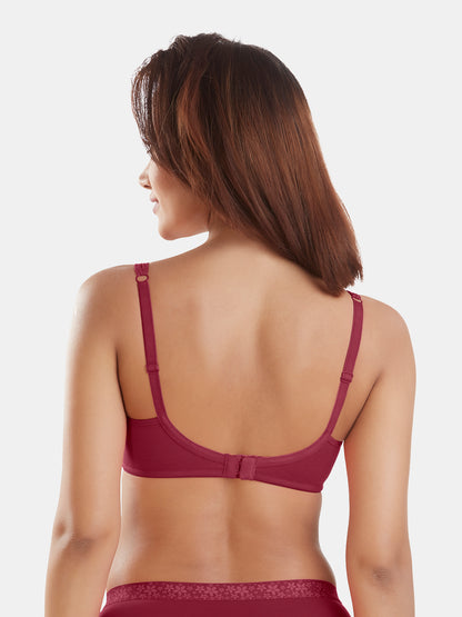 Medium-Coverage-Cotton-Fashion-Bra-with-Lace-DB-347-Maroon-Back