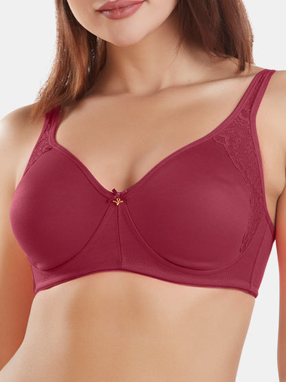 Medium-Coverage-Cotton-Fashion-Bra-with-Lace-DB-347-Maroon-Close