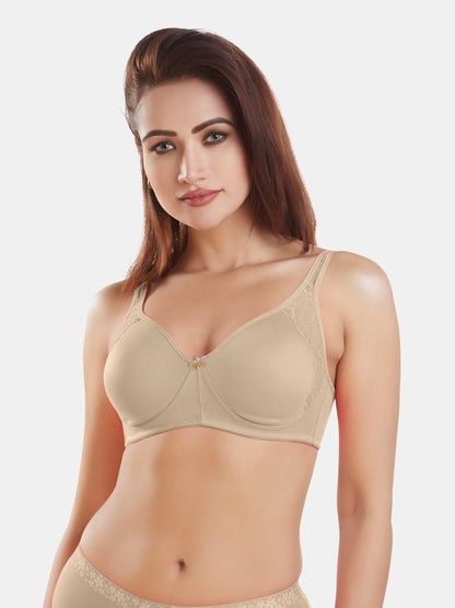 Medium-Coverage-Cotton-Fashion-Bra-with-Lace-DB-347-Nude-Front

