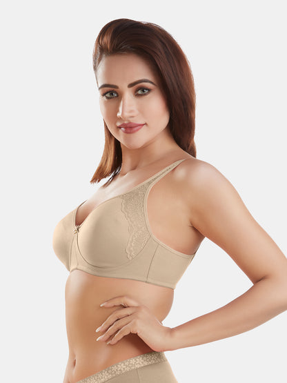 Medium-Coverage-Cotton-Fashion-Bra-with-Lace-DB-347-Nude-Left