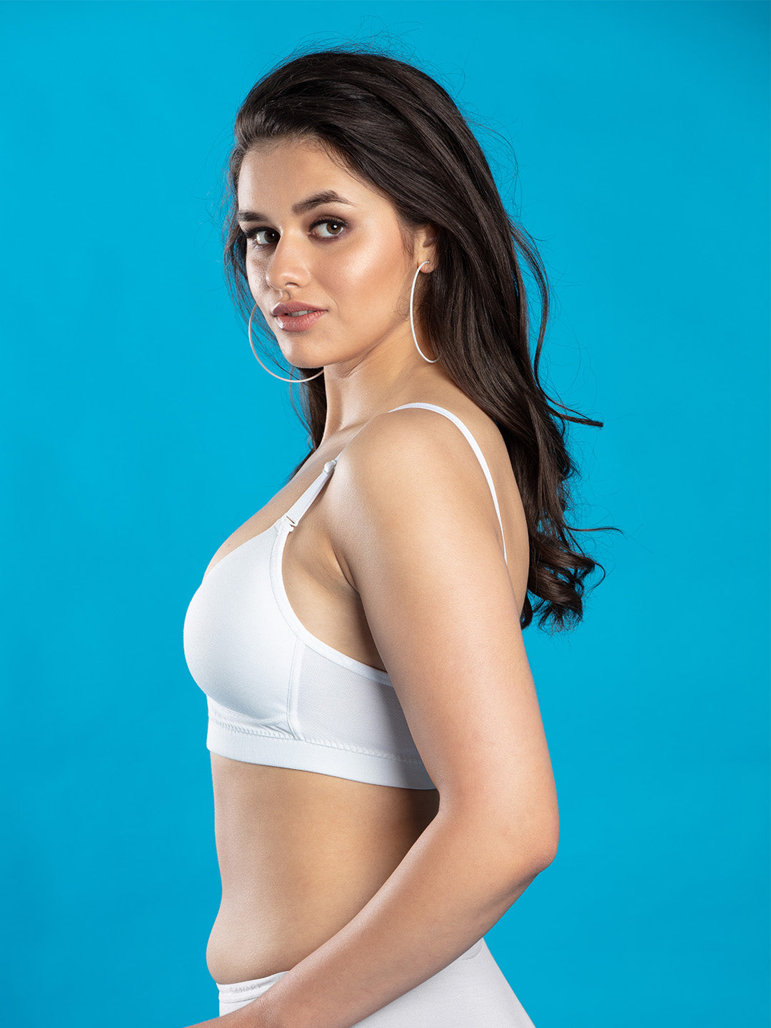 Padded-Non-Wired-Medium-Coverage-Bra-DB-514-White-Left