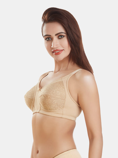 Polycotton-Double-Layer-Everyday-Full-Support-Bra-DB-349-Nude-Left